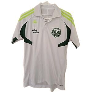ADIDAS PORTLAND TIMBERS SOCCER POLO MENS S SMALL MLS GOLF SHIRT WHITE